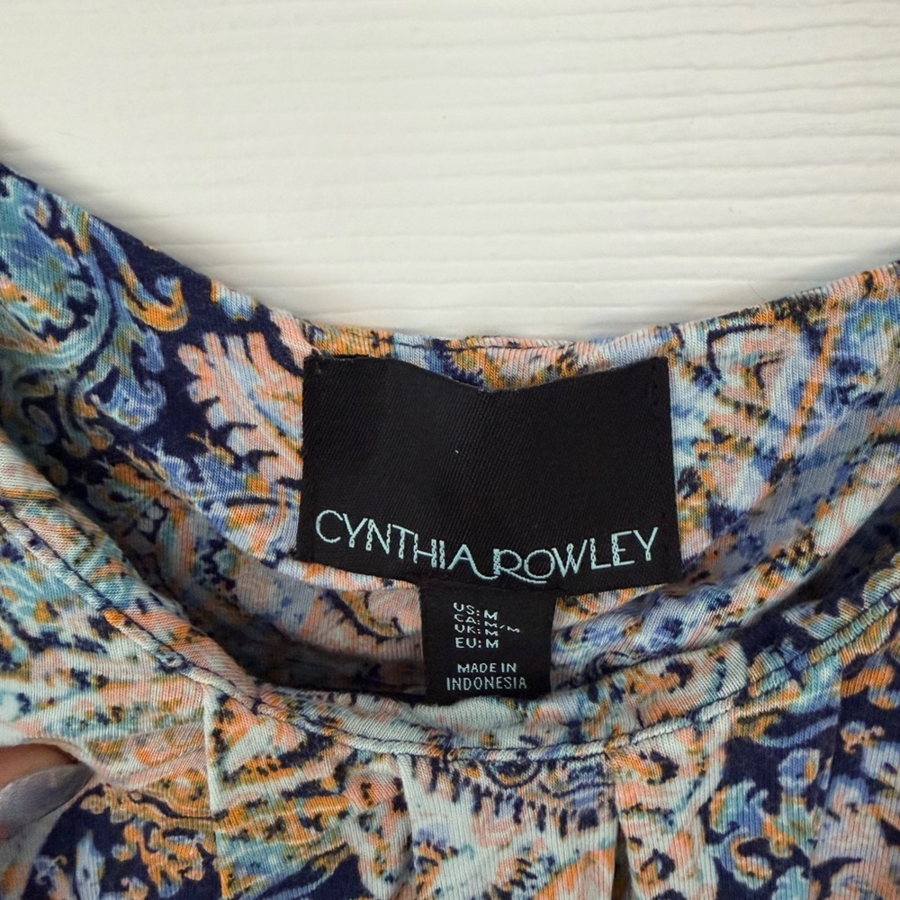Cynthia Rowley Blue and Orange Paisley Maxi Dress - Picture 3 of 3